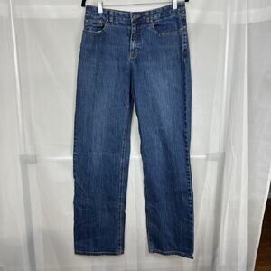 Talbots Stretch stright leg medium wash denim jeans 10 western cowboy y2k 90s